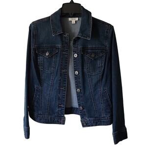 STYLE & CO Dark Wash Stretch Denim Jean Jacket Size S